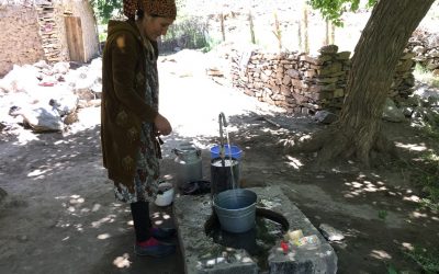 Project 17: Donation Cost US$2053. In Ajirsh, Bartang Valley, Rushan District, UBB facilitated piping of clean drinking water from a mountain spring located 1560 meters away from the village