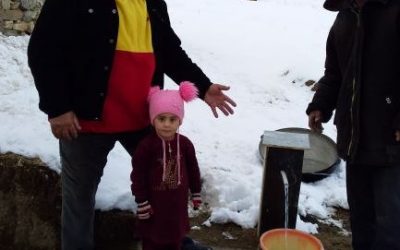 Project 25: Donation Cost US$4900. In Zivornak, Gund District, UBB assisted to pipe drinkable water, from a mountain spring (2 kms away) down to their village