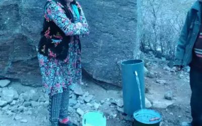 Project 29. Donation cost $3000: UBB Installed a 4.3-km pipeline t o provide Shokhirizm , 60 families, Roshtkala District, access to clean drinking water from a spring source, up a mountain.