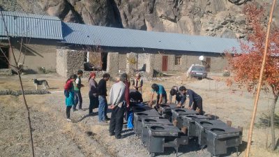 Project 06 (Donation Cost US$1524). In Riddeh, Rushan District, UBB donated wood-fired heaters to use in Winter for the homes