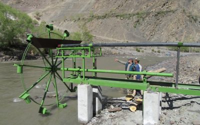 Project 53 (Donated cost US$4750): Installed a Water Wheel in Ajirsh Village ( 24 families) in Bartang Valley, Rushan District, to irrigate a new farmland with water from the bordering river