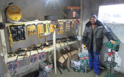 Project 41, Donation cost US$6000. Provided equipment and expanded a small carpentry business into a cooperative business in Sezhd village,70 families,Roshtkala District