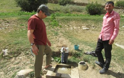 Project 32,  Donated Cost US$8672: In Yuben Village, 35 families, Roshtqala Dist. UBB installed a pipeline to provide access to safe clean drinking water from a spring source, 6000 meters up a mountain