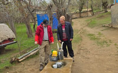 Project 100, Estimated cost: US$10,000 – Installation of a pipeline to provide Poimazor village, 51 families, Vanj District, GBAO Region,  access to safe drinking water from spring source, 9,100 meters up a mountain.