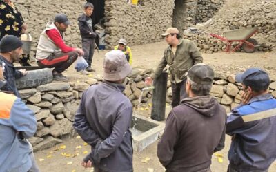 Project 110,  Donation. Cost: US$14,500 – Installation of a pipeline to provide Ravmed Down village with 38 Households, in  Rushan District, GBAO Region, access to safe drinking water from a mountain spring located 5.5 kms away.